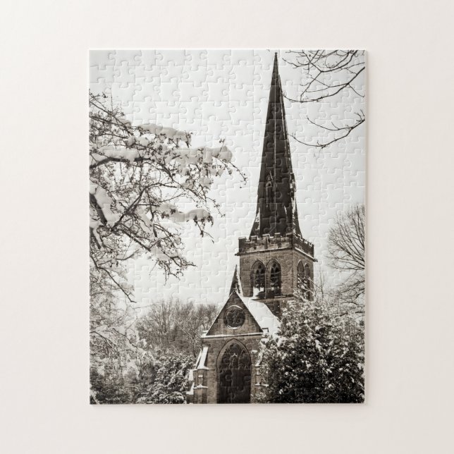 Wentworth Church in the Snow Jigsaw Puzzle (Vertical)