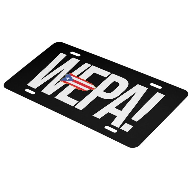 WEPA! Beauty License Plate with Puerto Rican Flag (Side)