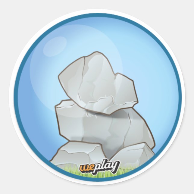 Weplay Props Series 1 - Rock Solid Classic Round Sticker (Front)
