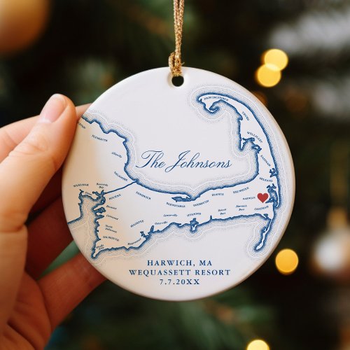 Wequassett Resort Harwich MA Our First Christmas Ceramic Ornament