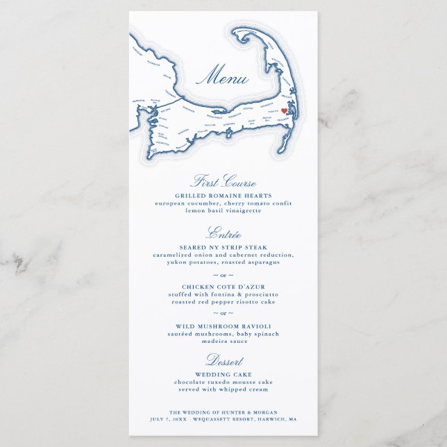 Wequassett Resort Harwich MA Wedding Menu (Front)