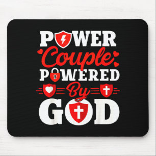 Wer Couple Wered By God Christian Couples Matching Mouse Pad