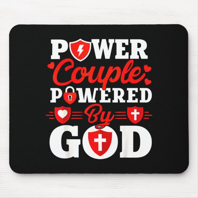 Wer Couple Wered By God Christian Couples Matching Mouse Pad (Front)