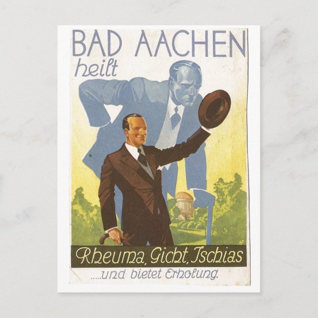 Werbekarte Aachen 1931 Stop Backaches - Germany Postcard (Front)