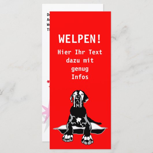 Werbekarte mit Doggenlogo (Front/Back)