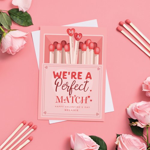 Were A Perfect Match Fun Valentines Day Holiday Card