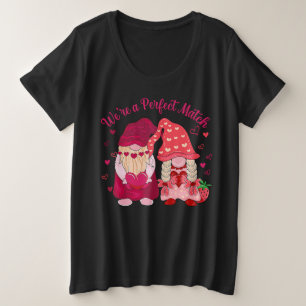 We're A Perfect Match Happy Valentine's Day Couple Plus Size T-Shirt