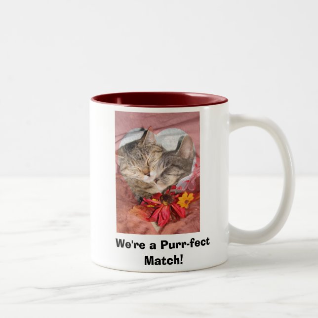 We're a Purr-fect Match! Two-Tone Coffee Mug (Right)