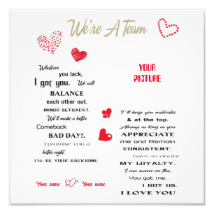 We're A Team, Wedding Anniversary Gift, Wedding Photo Print