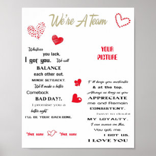 We're A Team, Wedding Anniversary Gift, Wedding Poster