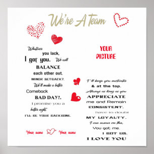 We're A Team, Wedding Anniversary Gift, Wedding Poster