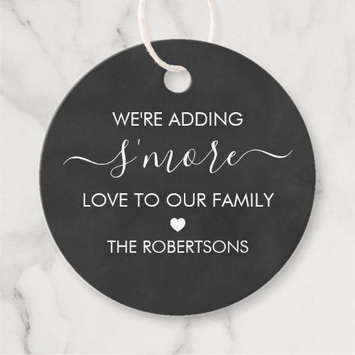 Were Adding Smore Love to Our Family Chalkboard Favor Tags