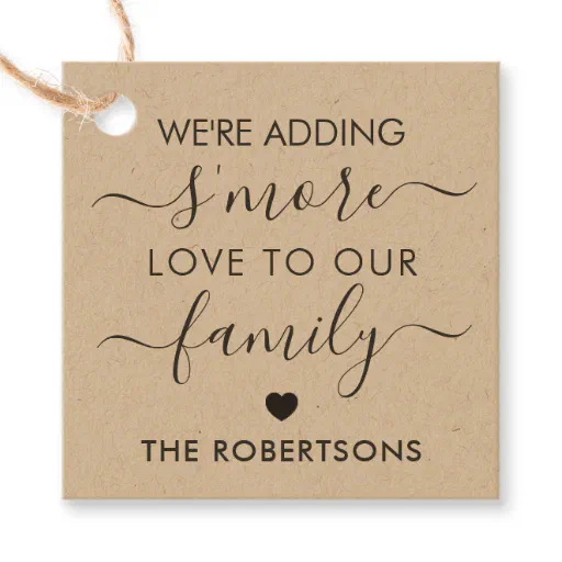 We're Adding S'more Love to Our Family Tags, Kraft Favor Tags