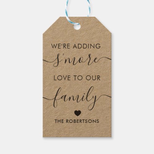 Were Adding Smore Love to Our Family Tags Kraft Gift Tags