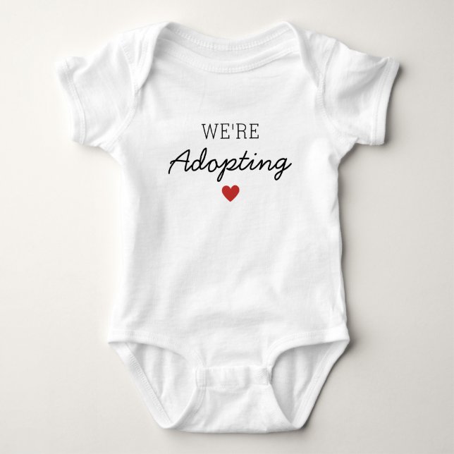 We're Adopting Baby / Child announcement Heart Baby Bodysuit (Front)