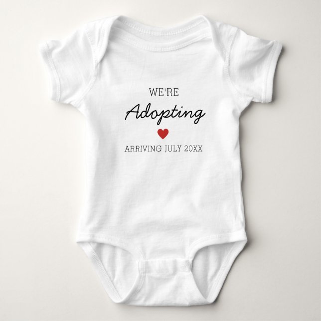 We're Adopting Baby / Child announcement Heart Bodysuit (Front)