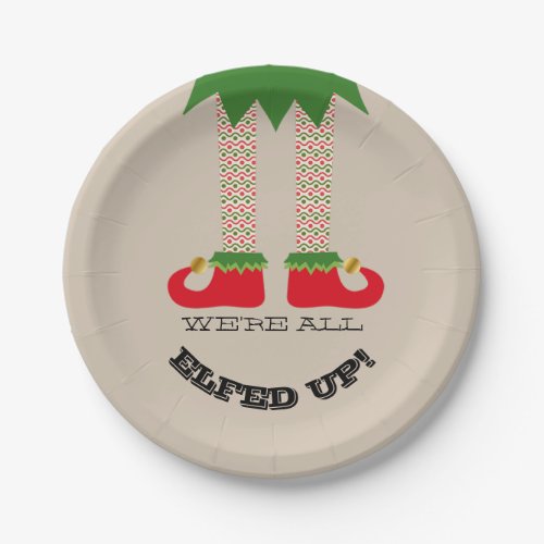 Were All Elfed Up Funny Christmas Holiday Party Paper Plates