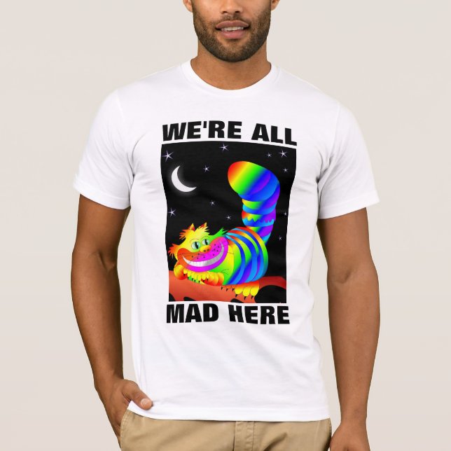 WE'RE ALL MAD HERE Cat Smiling T-shirts (Front)