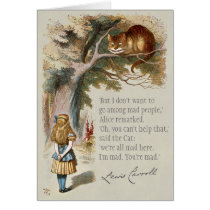 We Re All Mad Here Alice Cheshire Cat Cc0094 Card Zazzle Com