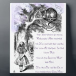 We're All Mad Here Plaque<br><div class="desc">Alice in Wonderland with the Cheshire Cat,  who explains that we are all mad here! Original artwork and quote from the classic fairytale by Lewis Carroll.</div>