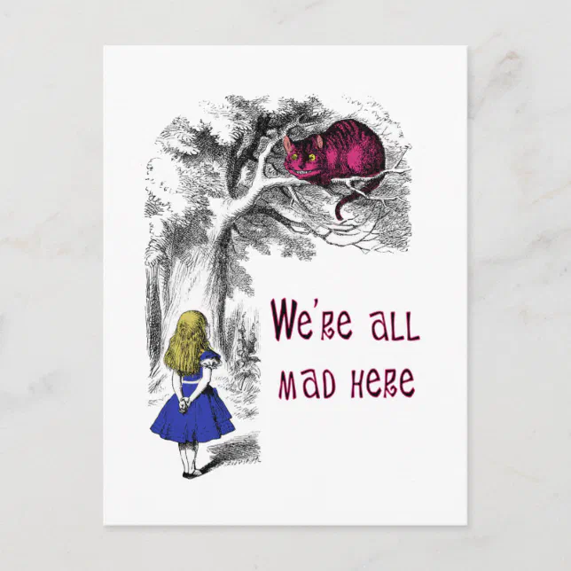 We're All Mad Here Postcard | Zazzle