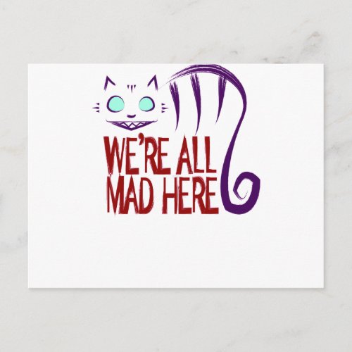 Were All Mad Here Postcard