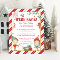 We're back Christmas Elf Elves Letter