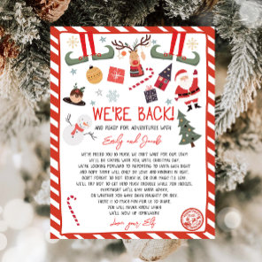 We're Back Elf Arrival Letter Elves Christmas