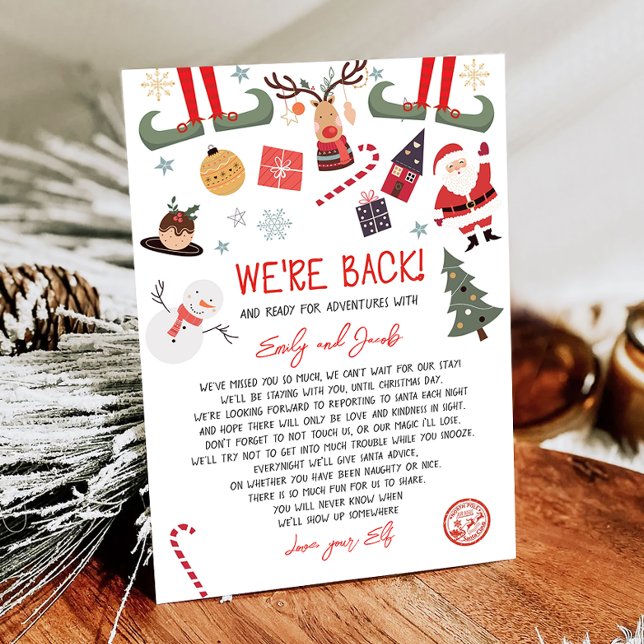 We're Back Elves Arrival Letter Hello Christmas  Invitation (Creator Uploaded)