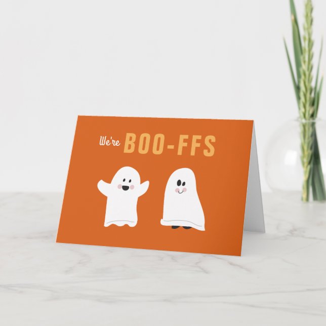 We're BOO-FFS | Cute Ghost BFF Halloween Card (Front)
