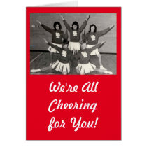 We're Cheering for You with vintage cheerleaders