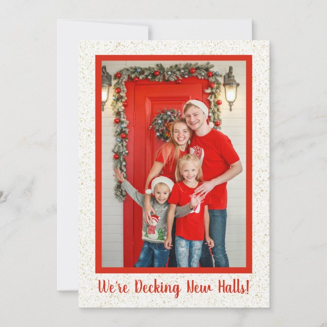 We're Decking New Halls Moving Holiday Card (Front)
