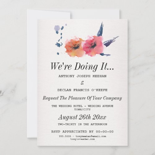 Were Doing It _ Floral Gay Wedding Invitation