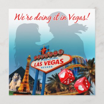 We're Doing It In Vegas Wedding Invitation by glamprettyweddings at Zazzle