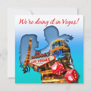 We're Doing It Invegas Wedding Invitation by glamprettyweddings at Zazzle