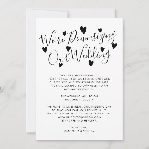 Were Downsizing Smaller Wedding Change of Plans Announcement