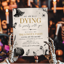 We're Dying to Party Gothic Halloween Party Invitation