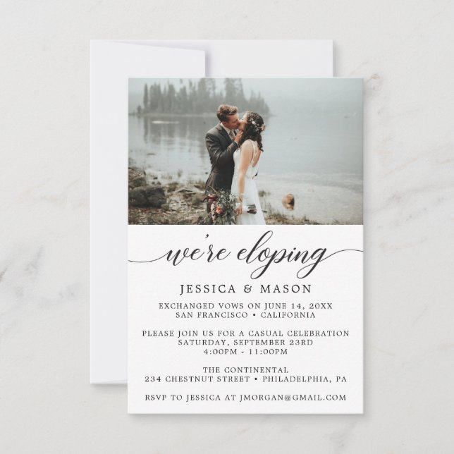 We're Eloping Invite Eloped Announcement (Front)