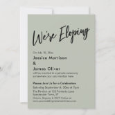 Modern Elegant Photo Elopement Reception Invitation
