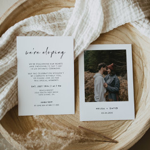 We're Eloping Modern Photo Wedding Invitation