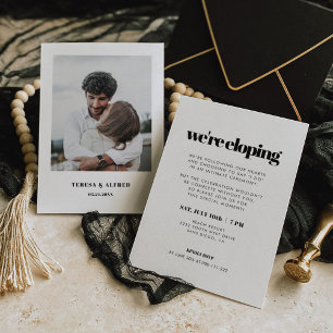 We're Eloping Simple Chic & Elegant Photo Invitation