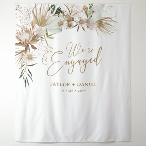 Were Engaged  Boho Bohemian Engagement Party Tapestry
