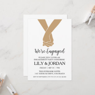 we're engaged boho engagement party invitations