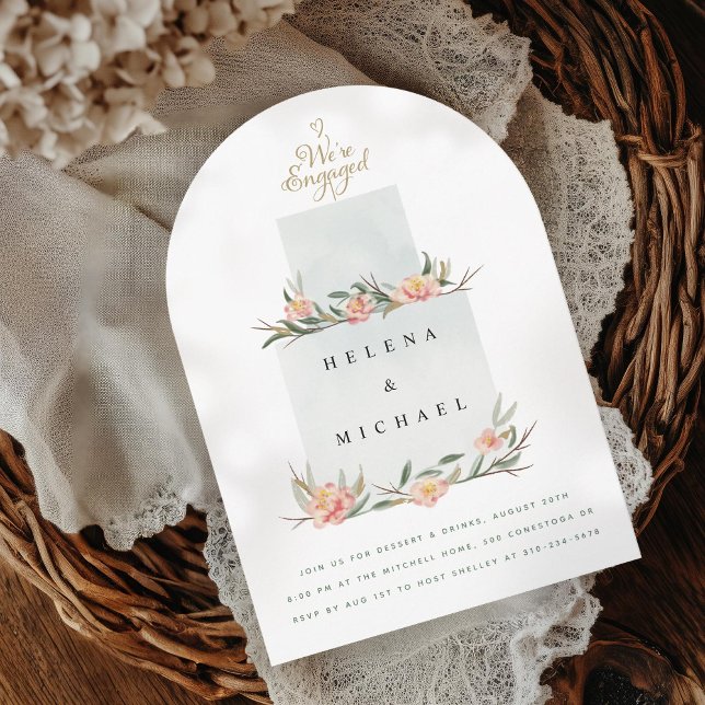 We're Engaged Cake Engagement Party Arch Invitation (Creator Uploaded)