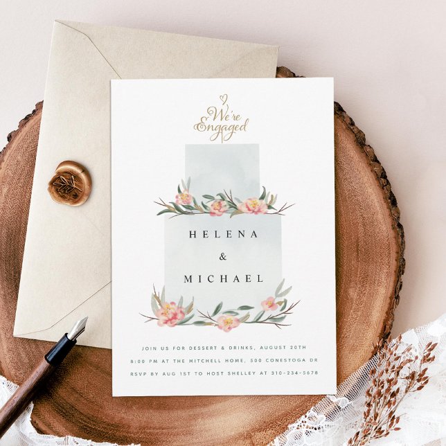 We're Engaged Cake Engagement Party Invitation (Creator Uploaded)