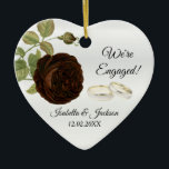 We're Engaged  | Chocolate Brown Roses Ceramic Ornament<br><div class="desc">We're Engaged! Chocolate Brown Rose Ornament. Add additional text on the back by clicking on the customize it button or add a picture. ⭐100% Customizable. Ready to Fill in the box(es) or Click on the CUSTOMIZE button to add, move, delete or change any of the text or graphics. ⭐99% of...</div>