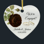 We're Engaged  | Chocolate Brown Roses Ceramic Ornament<br><div class="desc">We're Engaged! Chocolate Brown Rose Ornament. Add additional text on the back by clicking on the customize it button or add a picture. ⭐100% Customizable. Ready to Fill in the box(es) or Click on the CUSTOMIZE button to add, move, delete or change any of the text or graphics. ⭐99% of...</div>