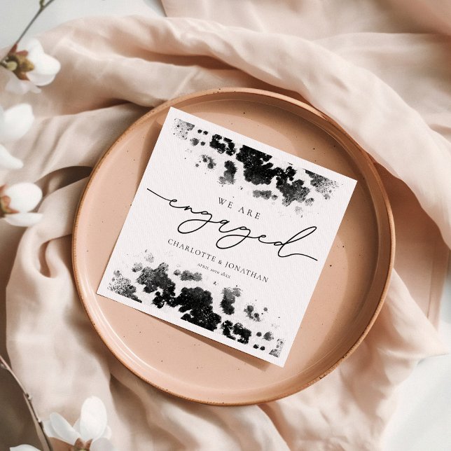 We're Engaged Cow Print Western Engagement Party Napkins (Creator Uploaded)