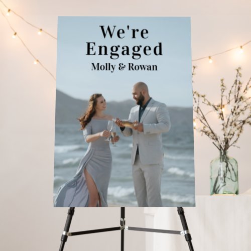 Were Engaged Custom Photo Name Engagement Party Foam Board