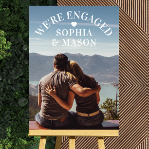 We're Engaged Custom Photo Name Engagement Party Foam Board